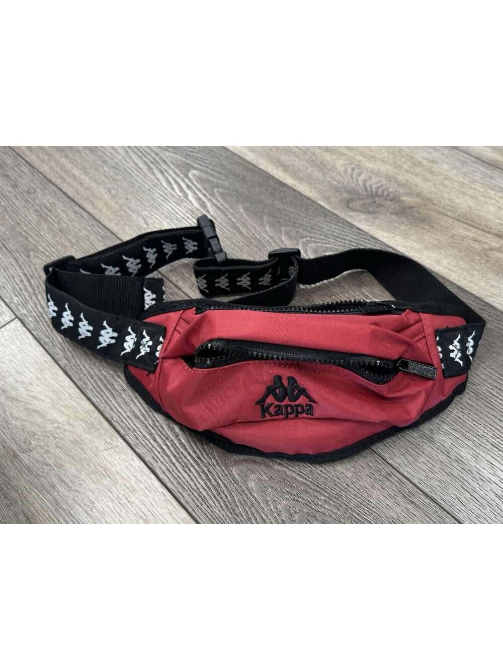 Kappa Fanny Pack Size Small Red With Black Snap Belt